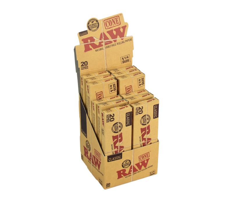 Raw Classic Cone 1.25 20pk 7.99 - 12ct Display