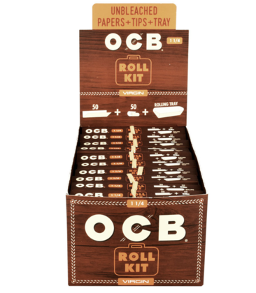 OCB Virgin Unbleached Roller 1.25 50pk 2.99 - 20ct Display