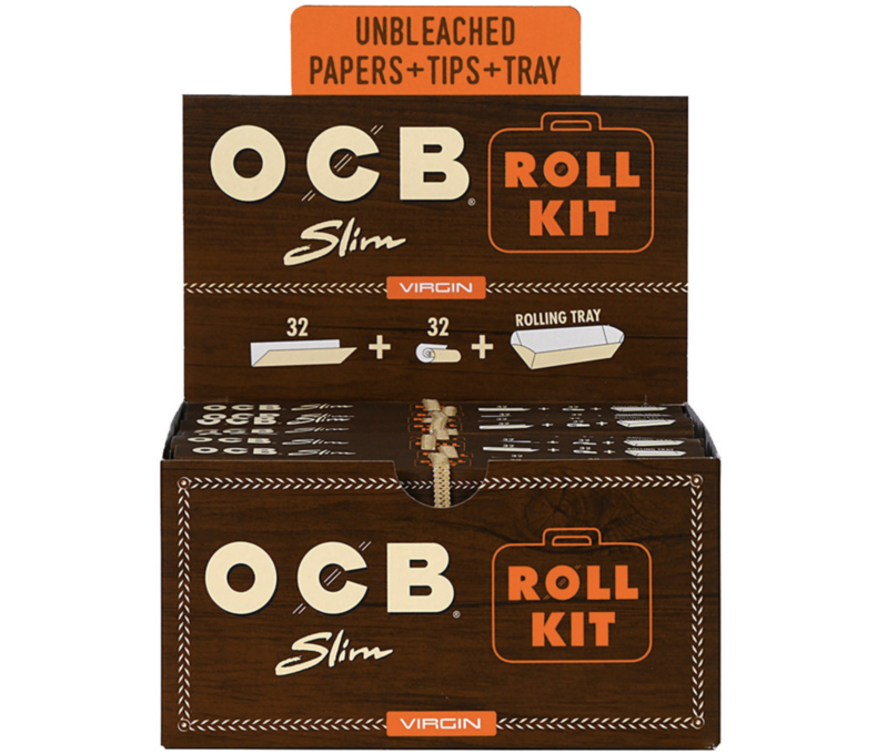 OCB Virgin Unbleached Roller Slim 32pk 2.99 - 20ct Display