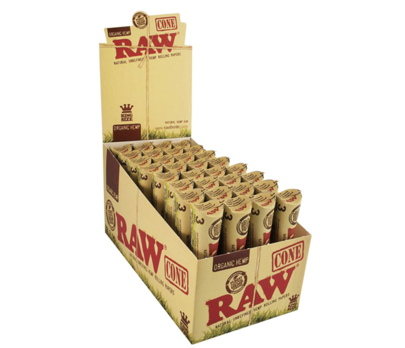 Raw Organic H Cones KS 3pk 2.99 - 32ct Display