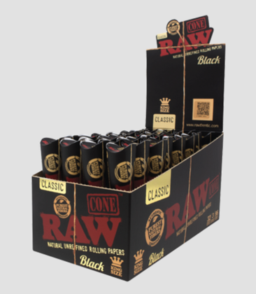 Raw Classic Black Cones KS 3pk 3.99 - 32ct Display