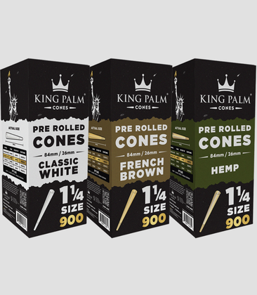 King Palm Hemp Cones 1.25 1.99 - 30ct Display