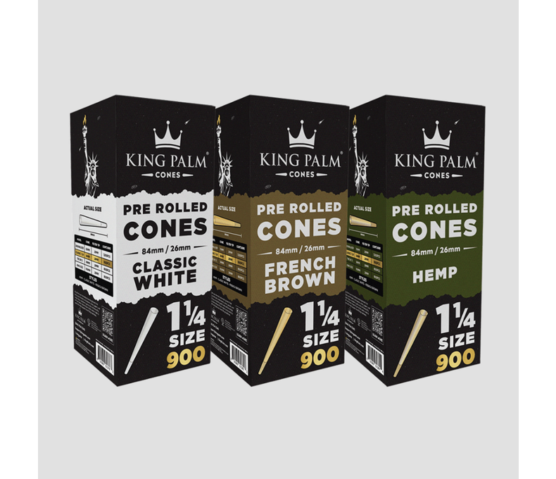 King Palm Hemp Cones 1.25 1.99 - 30ct Display