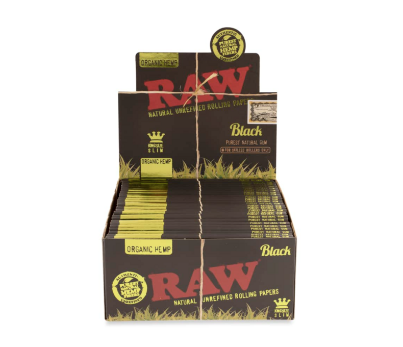 Raw Organic Black Papers KS Slim 2.99 - 50ct Display
