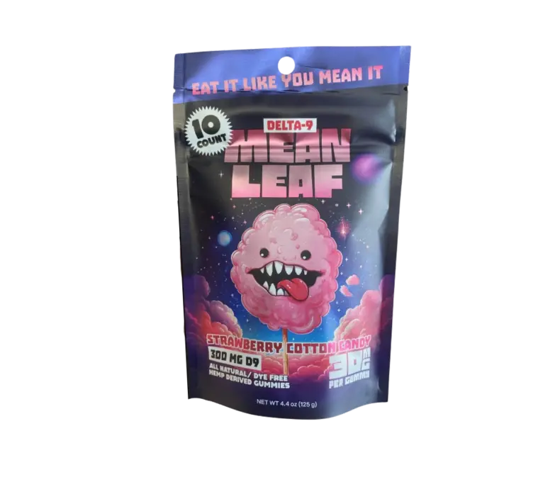 LE Mean Leaf D9 Gummies Strawberry Cotton Candy 30mg 10ct 19.99*