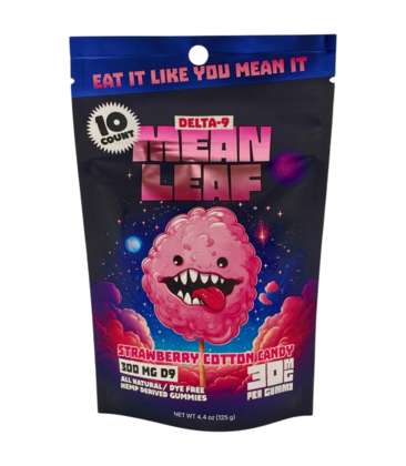 Mean Leaf Delta-9 Gummies 30mg 10ct Bag - Strawberry Cotton Candy