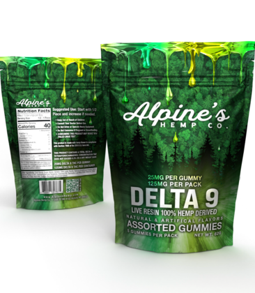 Alpine Delta-9 Gummies 25mg - 5ct Bag