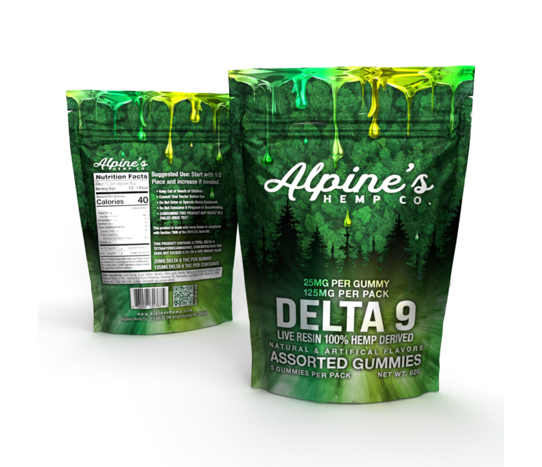 Alpine Delta-9 Gummies 25mg - 5ct Bag