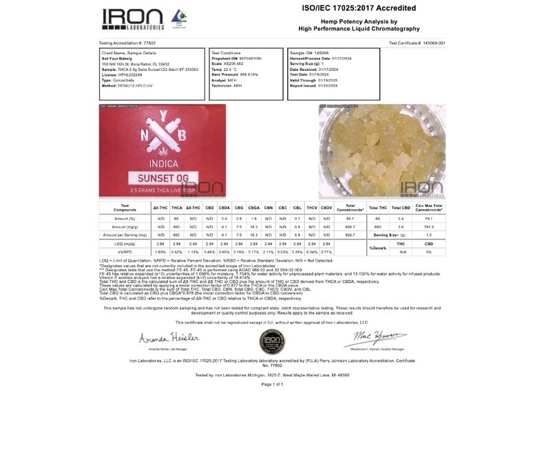 Not Your Bakery THCA Live Resin Sauce 2.5g