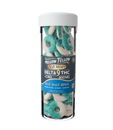 LE Mellow Fellow D9 Gummies 20ct 29.99 - 6ct Display * Blue Razz