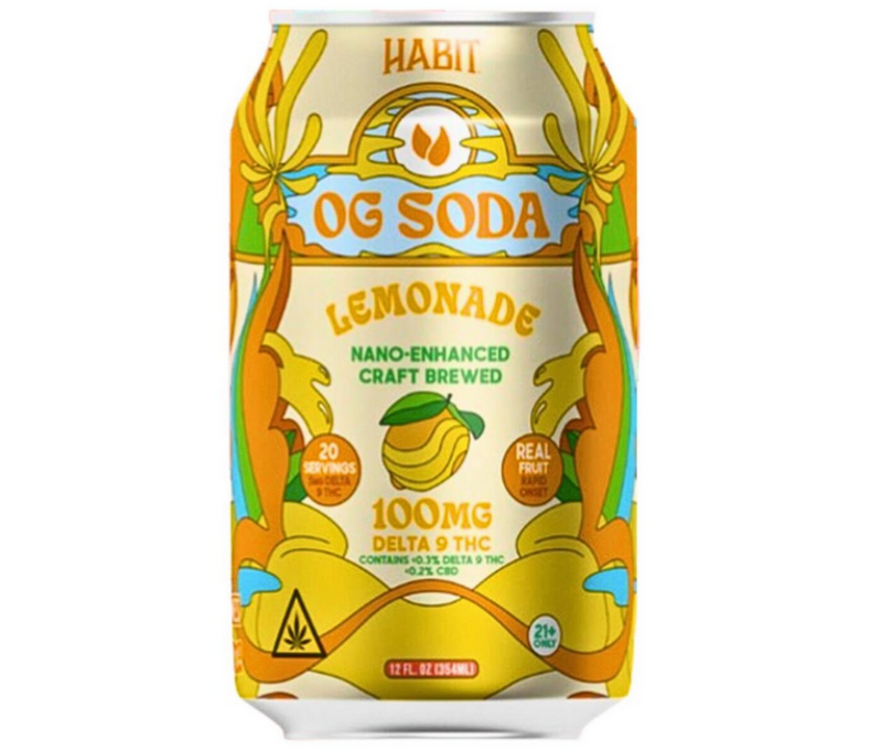LE Habit OG D9 Soda 100mg - 6ct Display Lemonade