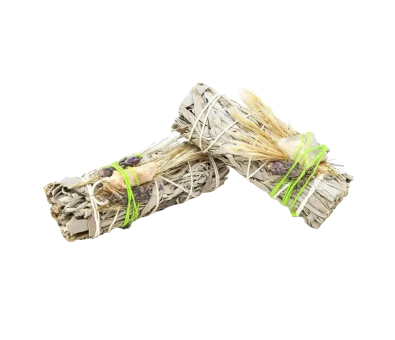 Smudge White Sage w/ Stone 4" Citrine 5.99