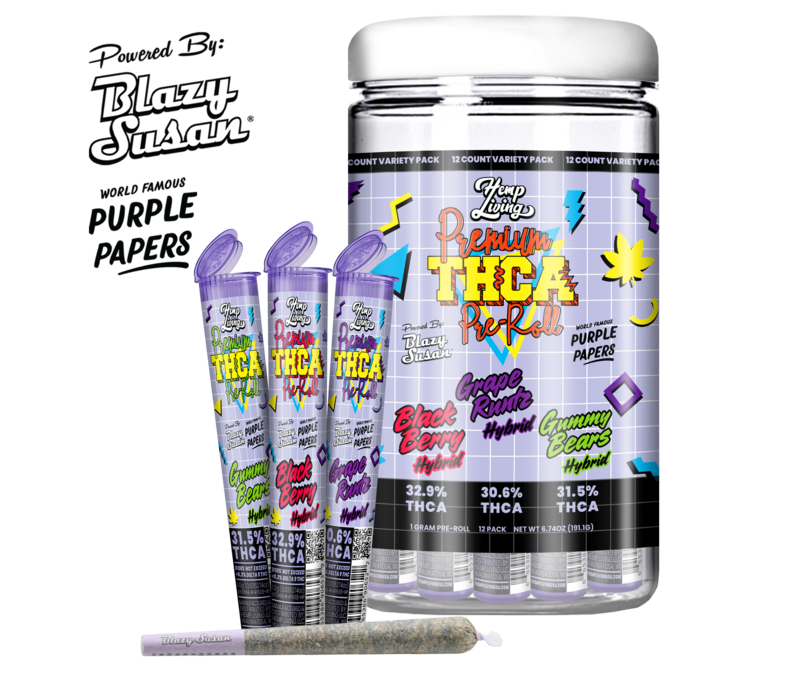 LE HL x Blazy Susan THCa Preroll 1g Purple - Hybrid Mix 9.99 - 12ct Display