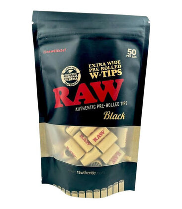 Raw Tips Pre-Rolled - Black Extra Wide 50pk 9.99