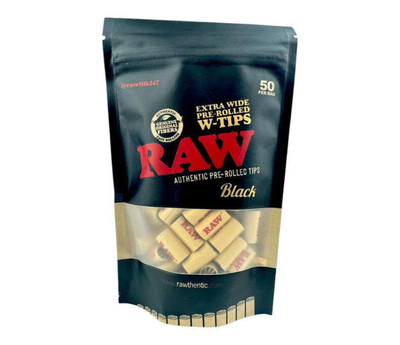 Raw Tips Pre-Rolled - Black Extra Wide 50pk 9.99