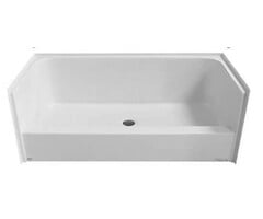 Aquatic B542817W \ 54 x 28 Shower Base WHt (Requires 2" Shower Drain)