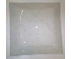 591182 \ SHADE WHT GLASS 12'' SQ W/DESIG