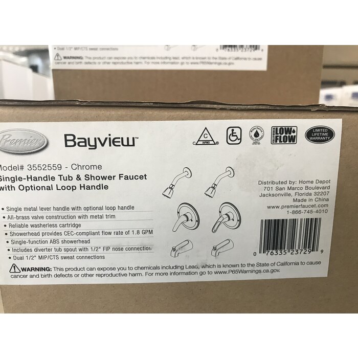 120400 \ FAUCET TUB SHOWER DIVERTER SGL LEVER