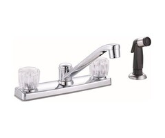 242505 \ FAUCET KITCHEN  2HANDLE BRASS W/SPRAY
