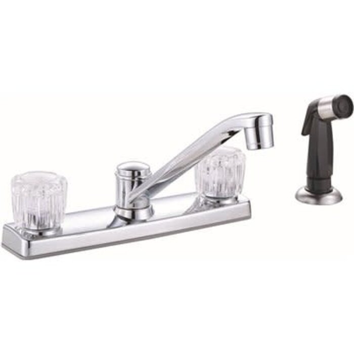 242505 \ FAUCET KITCHEN  2HANDLE BRASS W/SPRAY