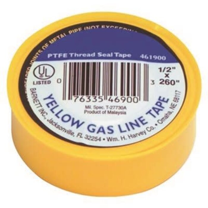 461900 \ TEFLON TAPE YELLOW 1/2''X260