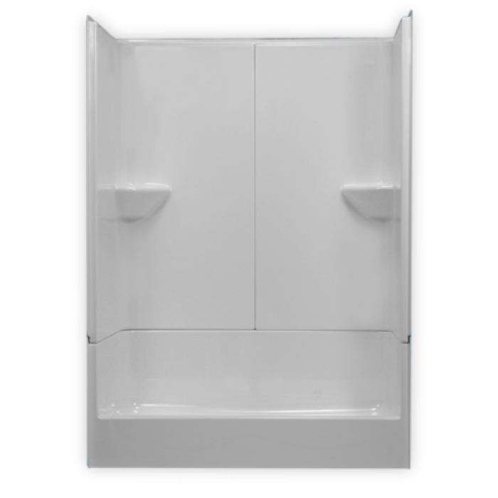 Clarion Bathware FSCZW \ AcrylX ArmorCore SHOWERSTALL FG 3PC 54 x 28 WH EZPIN