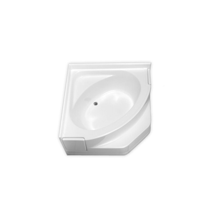 Clarion Bathware FRC56WS Corner Tub 55x55 Acrylx WH Center Drain