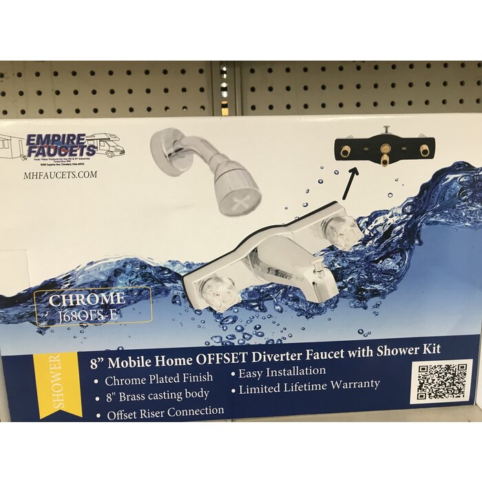 1.68,1.57,1.45,1.40 J68OFS \ FAUCET TUB SHOWER DIVERTER 8'' METAL OFFSET