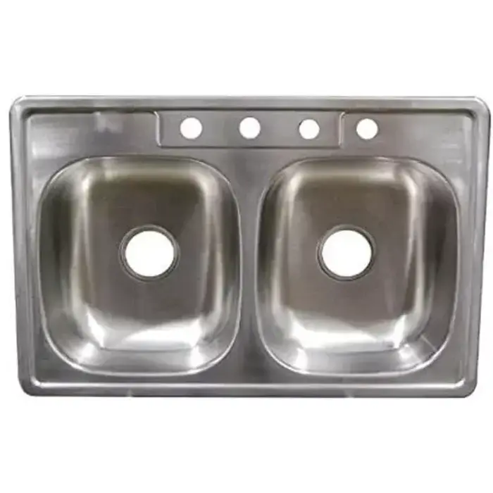 533319 \ SINK SS DOUBLE BOWL 33''x19'' 6''D 22GA