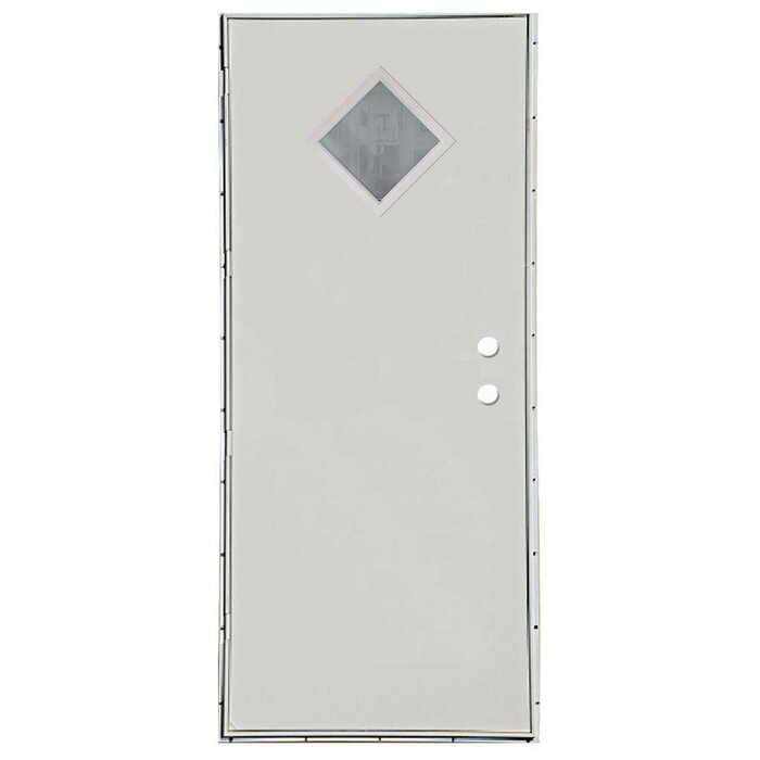 Outswing Steel Entry Door 34x76 LH DIAMOND WINDOW