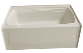 Watershed Tub Fiberglass 54x27x15 RH Drain Almond