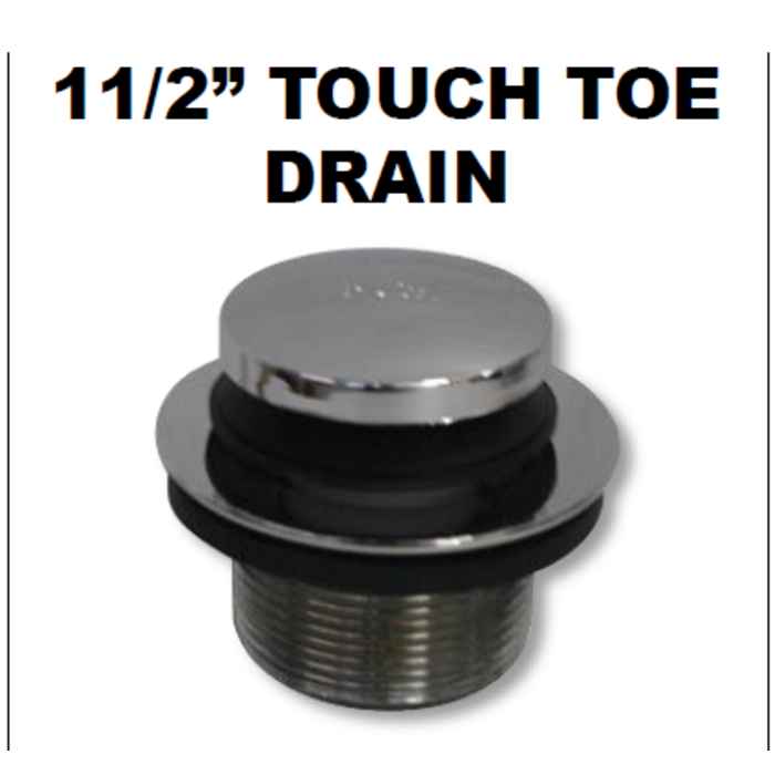 53878 \ DRAIN TUB TIP TOE CHROME STRAINER with nut