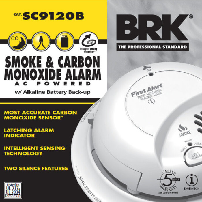 First Alert BRK SC 9120B SMIC0100-AC Smoke & Carbon Detector