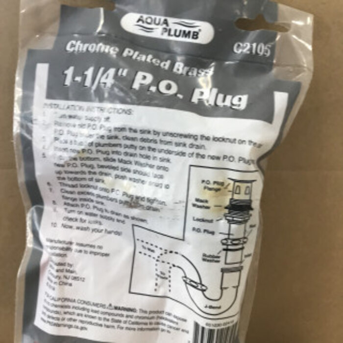 532105 \ PO PLUG CHROME 5'' W/OVERFLOW