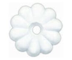 65251 \ PLASTIC WHITE ROSETTE 1" DIA  (25/BAG)