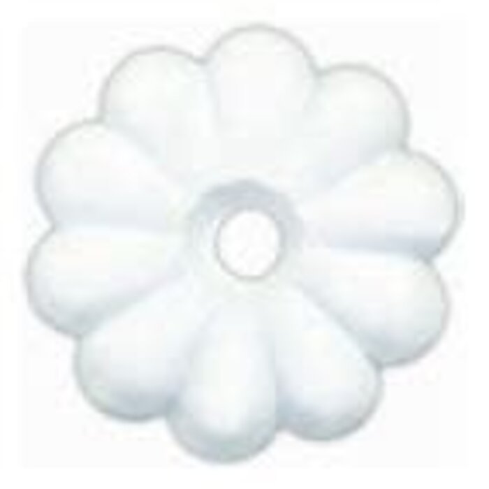 65251 \ PLASTIC WHITE ROSETTE 1" DIA  (25/BAG)