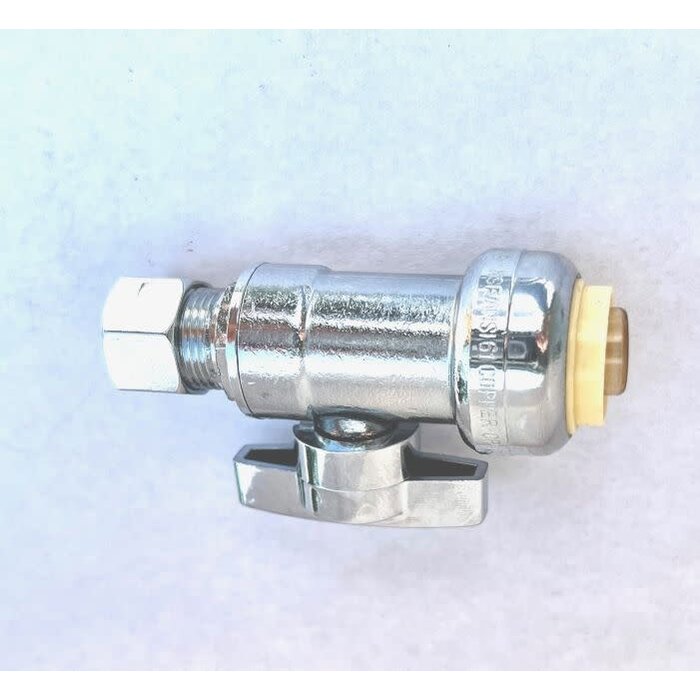 Flowbite STRAIGHT STOP - 1/2" FLOWBITE x 3/8" COMPRESSION