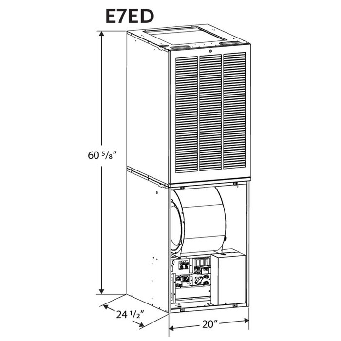 E7ED010 \ 10KW FURNACE REVOLV ECM w/CAB 61''