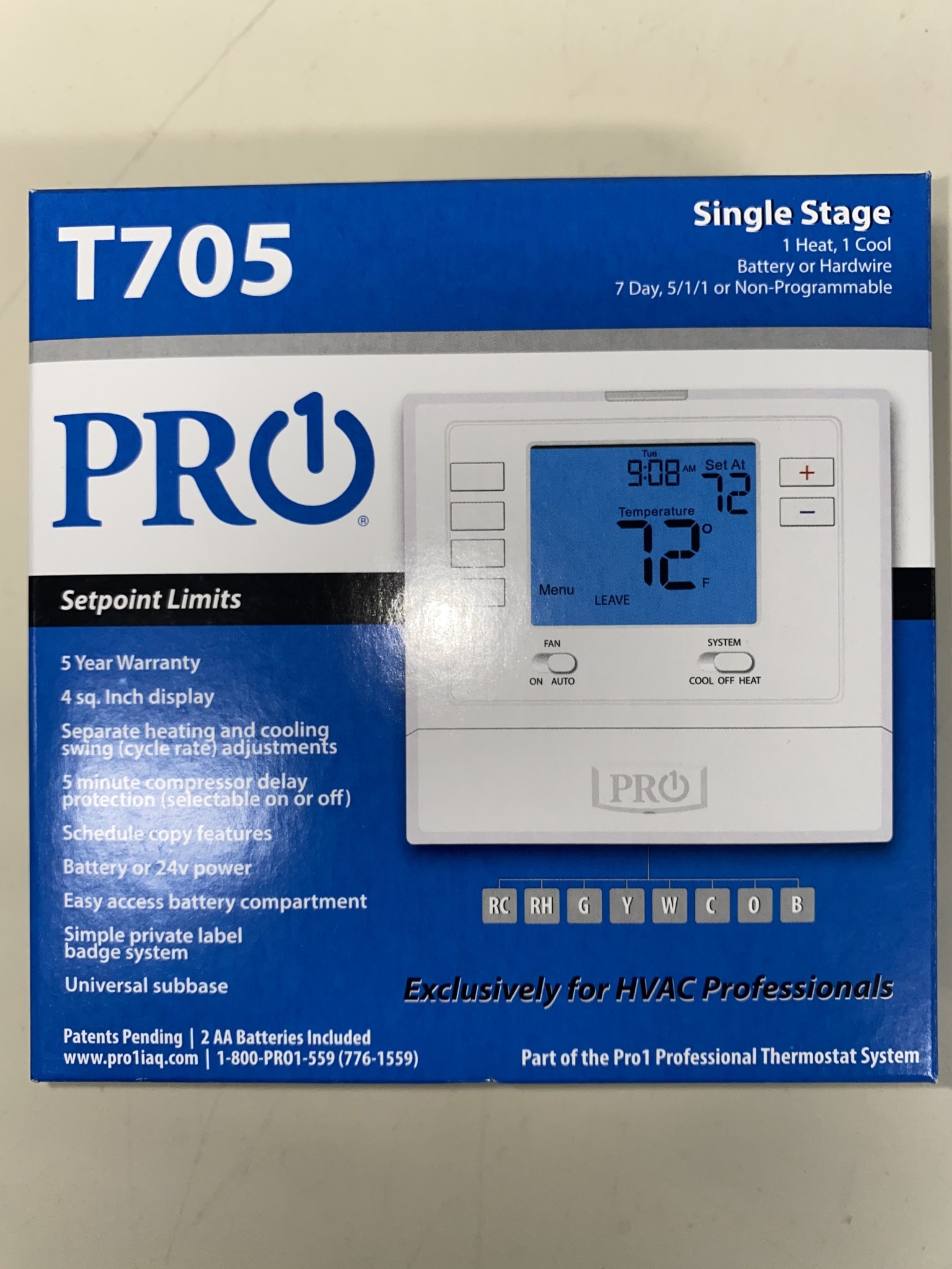 Pro1 T705 \ Pro1 Thermostat Ht/Cool AC Program