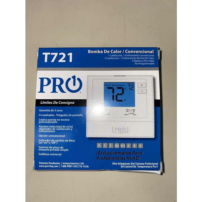 Jetcoat T721 \ Pro1 Thermostat Heat Pump Digital