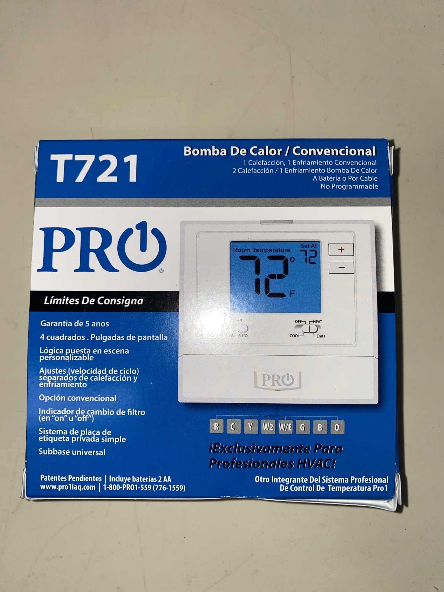 Jetcoat T721 \ Pro1 Thermostat Heat Pump Digital