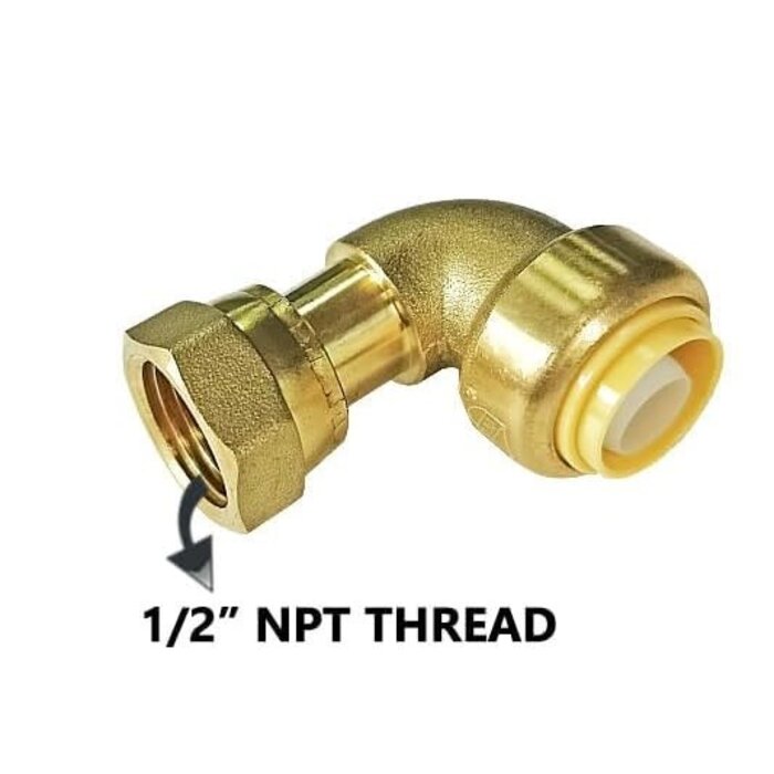 Flowbite 500128 \ Flowbite Elbow 1/2 push x 1/2 Swivel FIP