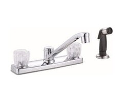 K201\ FAUCET KITCHEN 2HANDLE BRASS W/SPRAY