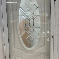 1.65,1.55, 1.5, 1.45 34x76 3/4 OVAL LH WH All Glass Storm Combo