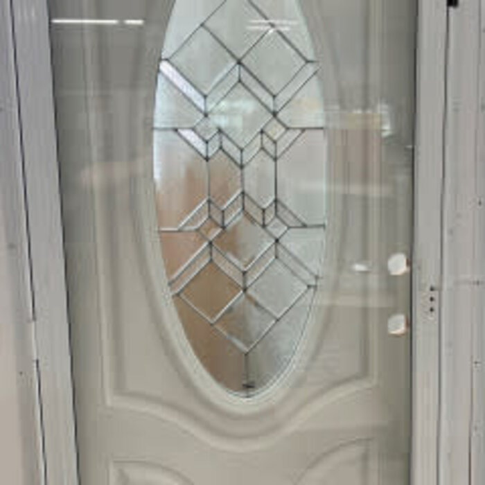 34x76 3/4 OVAL LH WH All Glass Storm Combo