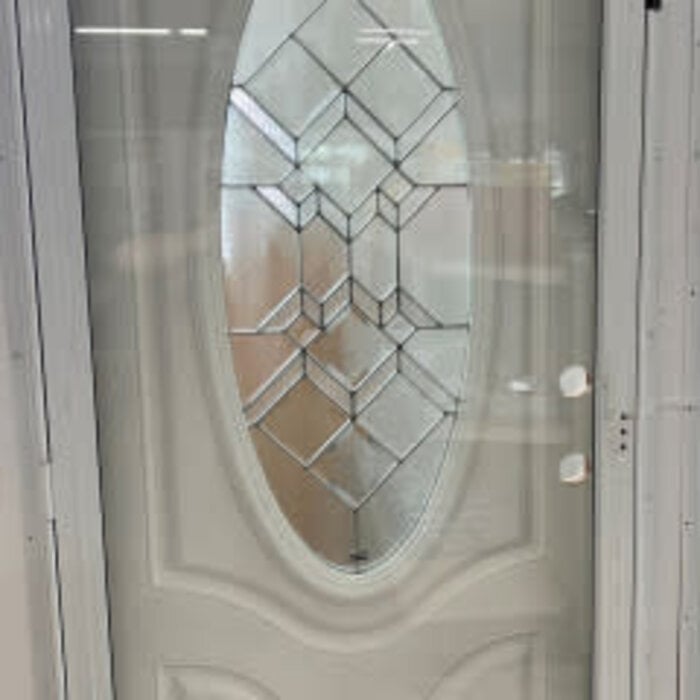 Caliber 34x76 3/4 OVAL LH WH All Glass Storm Combo