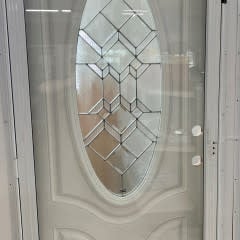 Caliber 34x76 3/4 OVAL LH WH All Glass Storm Combo
