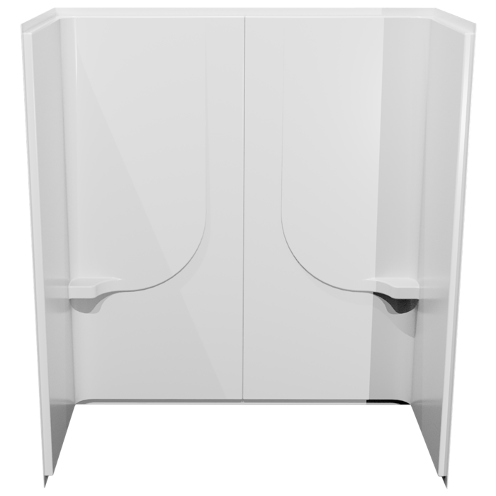 WALL54W \ SURROUND 2pc FIBERGLASS 54 x 27 x57 WH
