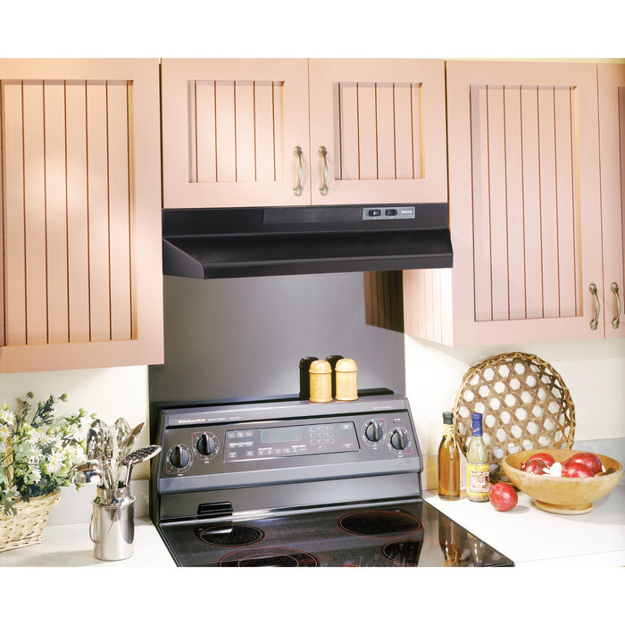 Broan F403023 \ *RANGE HOOD 30'' BROAN BLACK 3 IN 1 VENTLESS/BACK/TOP