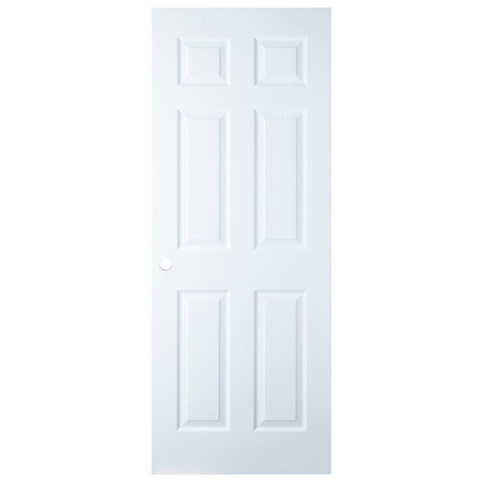 64328806EWH interior door 28x80x1-3/8 prefinished in white with cedar grain embossing